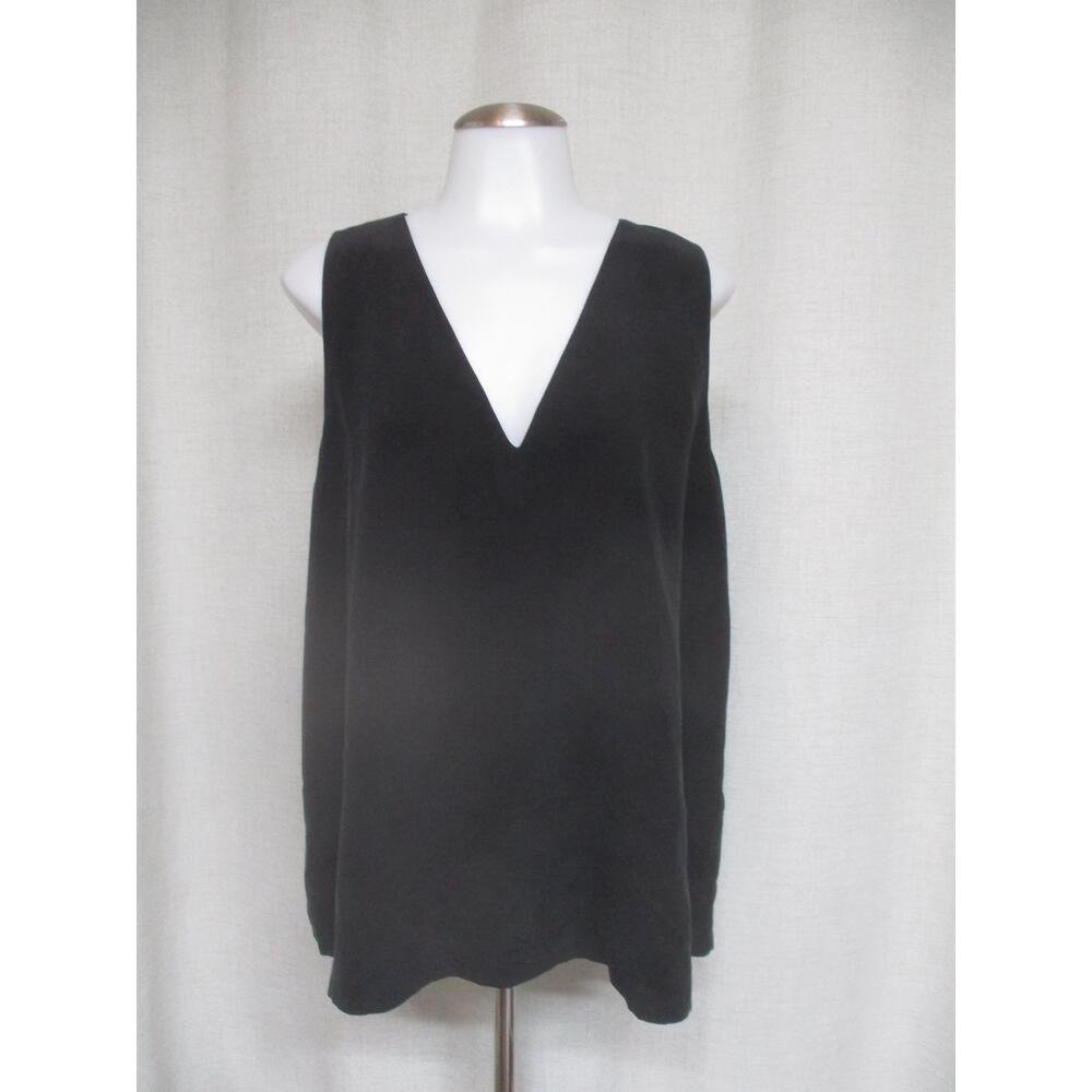 EVERLANE Black Flowy V Neck Sleeveless Silk blouse shirt  Top 12